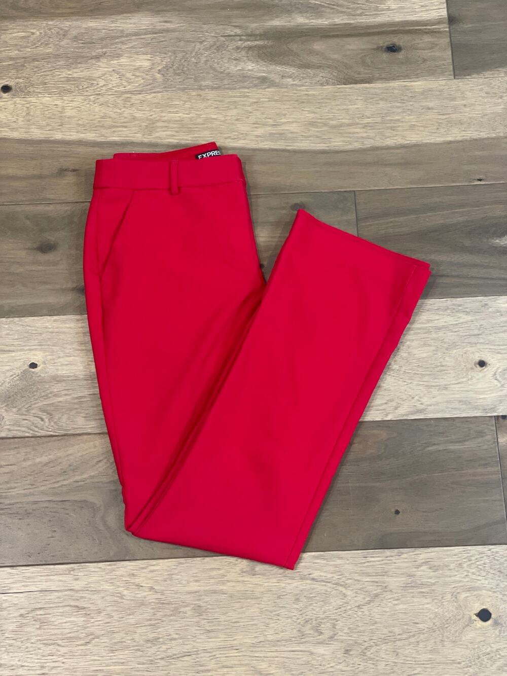 Express Columnist Barely Boot Dress Pants Size 4R Red Cotton Blend